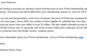 Amazon increases Annual Membership Fee of Prime
