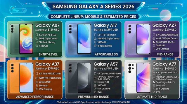 Samsung Galaxy A Series Price in Pakistan 2026 Best List